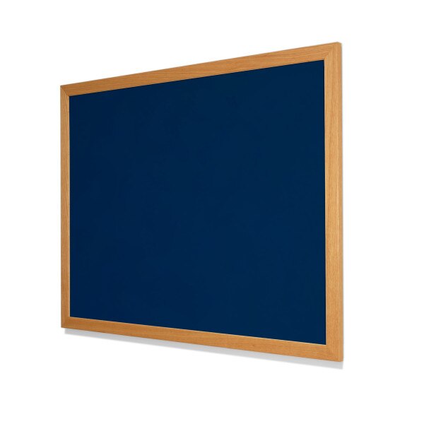 2214 Blue Berry Colored Cork Forbo Bulletin Board with Red Oak Frame